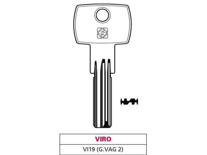 chiave punzonata ottone vi19 (g. vag 2) viro cod:ferx.vit47515