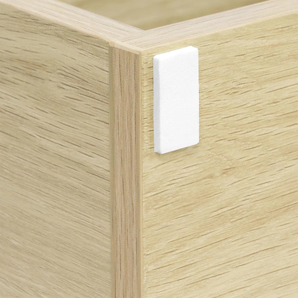 Set di 2 Comodini a 3 Ripiani, Tavolini da Notte Bianchi Moderni per Camera da Letto, Mobili Salvaspazio, in Legno, 35x35x41,5 cm