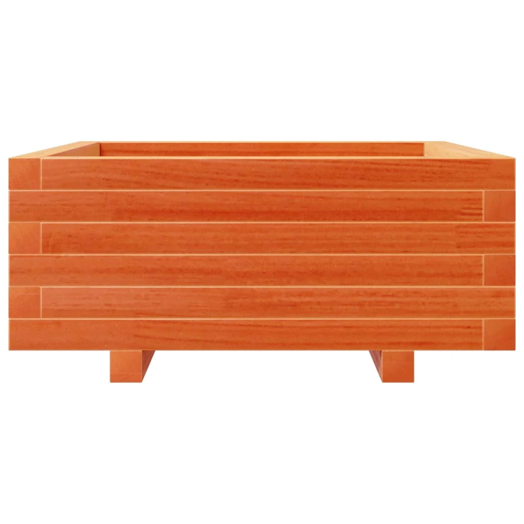 Fioriera rialzata per piante fiori terrazza giardino finitura a cera 60 x 60 x 26,5 cm legno di pino massiccio marrone 02_0038470
