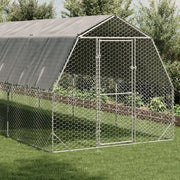 Recinto per Polli con Tetto 2,5x10x2,25 m in Acciaio Zincato 3328524