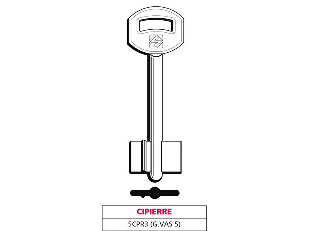 chiave a doppia mappa 5cpr3 (g. vas 5) cipierre cod:ferx.vit47653