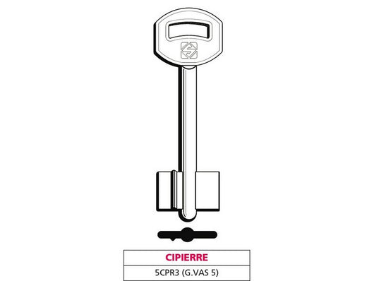 chiave a doppia mappa 5cpr3 (g. vas 5) cipierre cod:ferx.vit47653