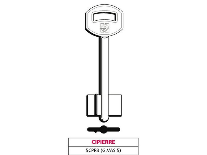chiave a doppia mappa 5cpr3 (g. vas 5) cipierre cod:ferx.vit47653