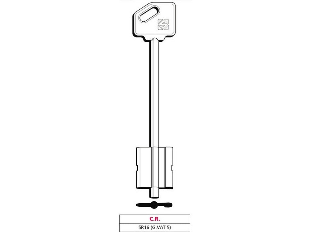 chiave a doppia mappa 5r16 (g. vat 5) c.r. cod:ferx.vit47628