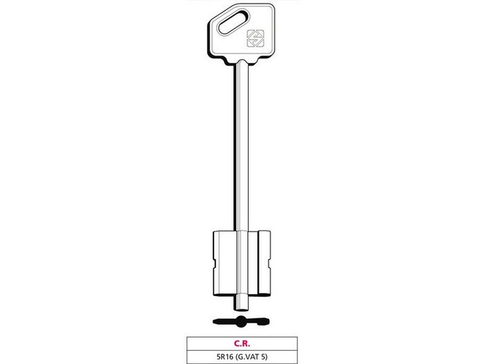 chiave a doppia mappa 5r16 (g. vat 5) c.r. cod:ferx.vit47628