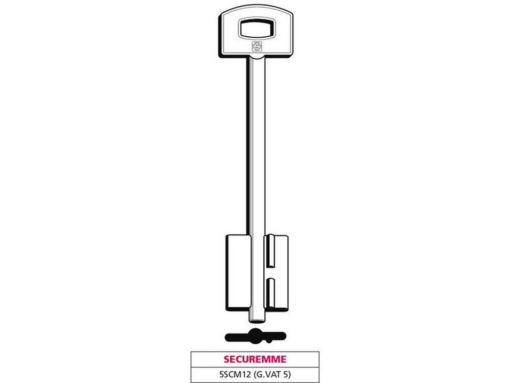 chiave a doppia mappa 5scm12 (g. vat 5) securemme cod:ferx.vit47631