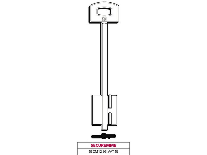 chiave a doppia mappa 5scm12 (g. vat 5) securemme cod:ferx.vit47631