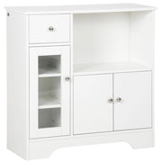 Tavolo da cucina con vetro ¨C zephmum ¨C bianco 80x30x82