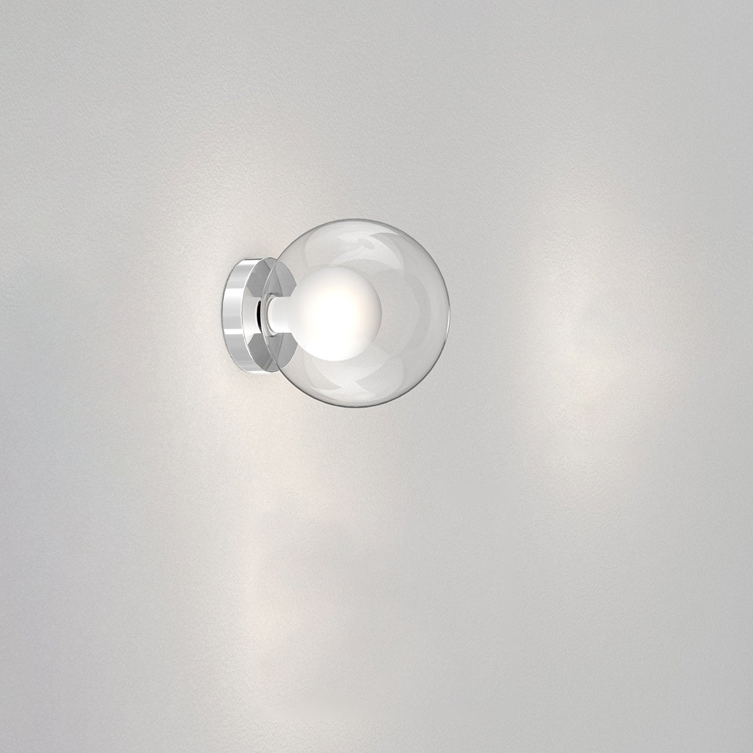 Applique Contemporanea Inside Metallo Cromo Vetro Bianco 1 Luce G9