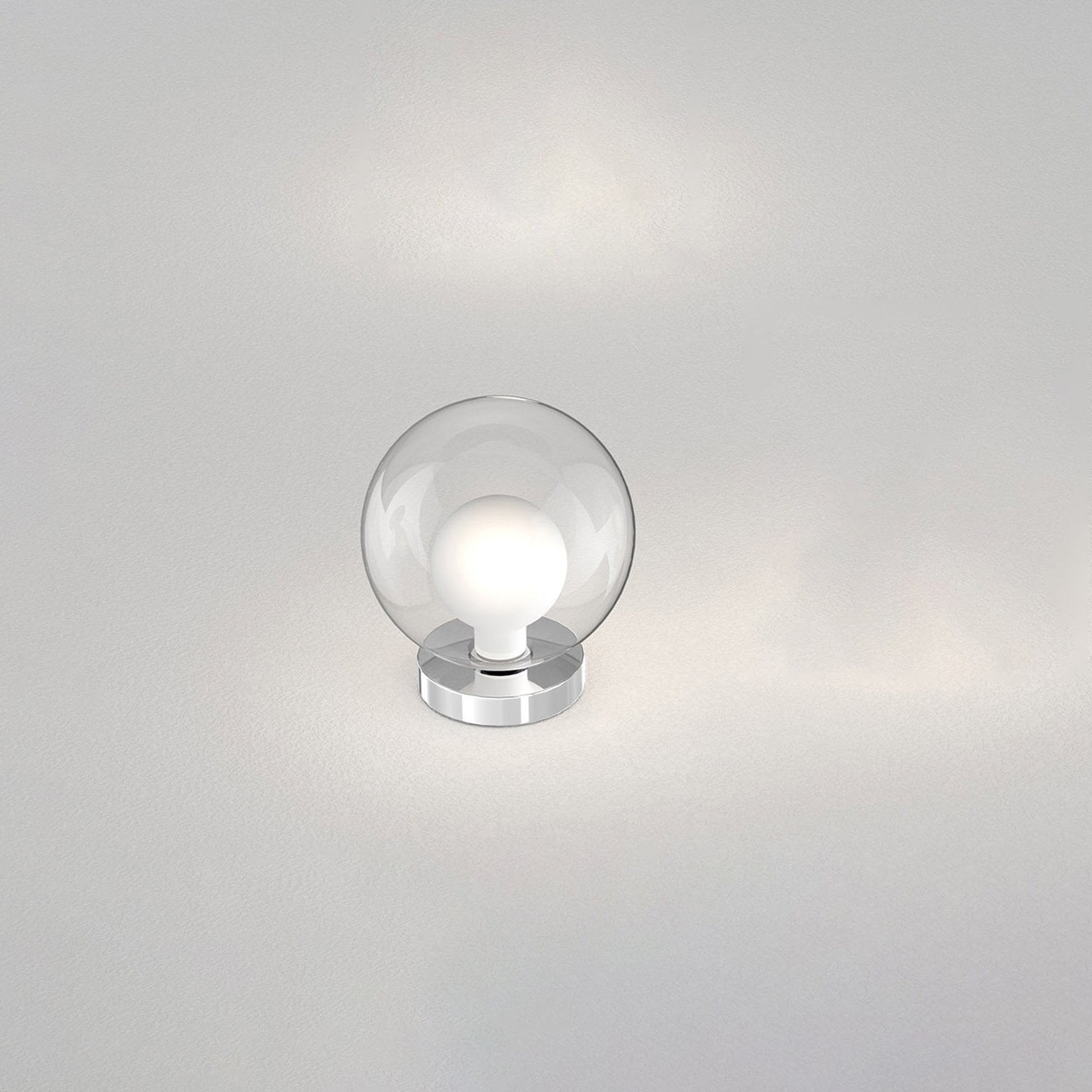 Abatjour Contemporaneo Inside Metallo Cromo Vetro Bianco 1 Luce G9