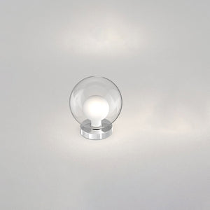 Abatjour Contemporaneo Inside Metallo Cromo Vetro Bianco 1 Luce G9