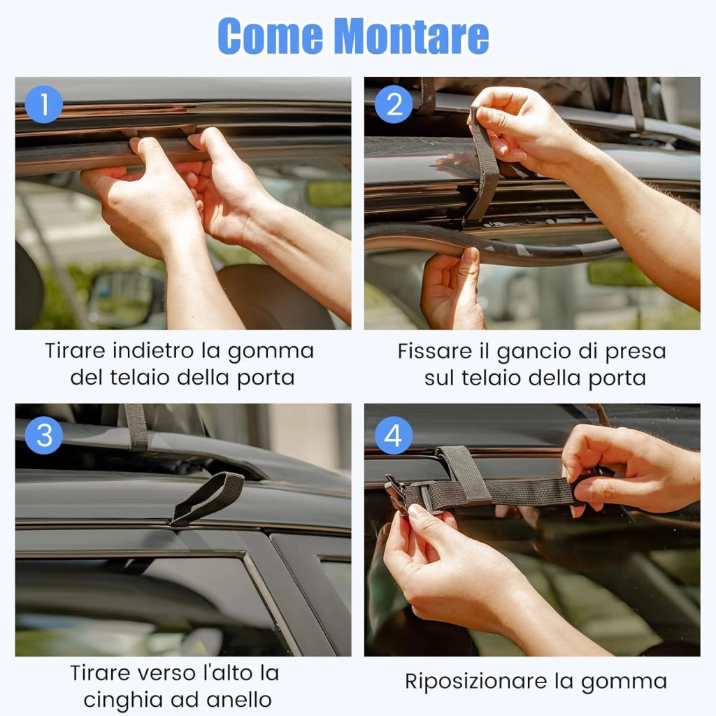 Borsa da Tetto per Auto Impermeabile 21Cu.Ft/595L, Box Tetto Universale con Tappetino Antiscivolo+ 12/14 Cinghie+ 6 Ganci, Sacca per Auto con/senza Barre Portapacchi (Grigio, 21Cu.Ft/595L)