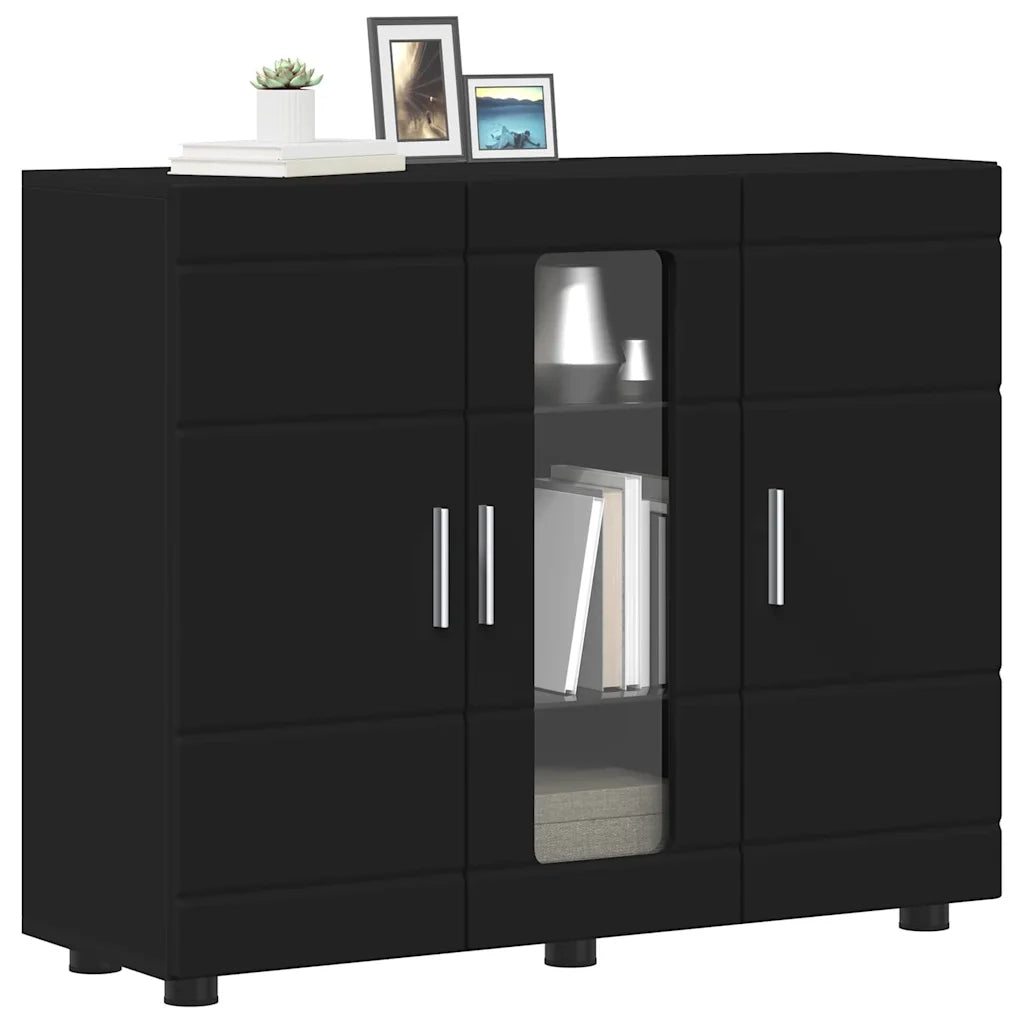 Credenza-Buffet-Armadio da cucina Nero 55,5 x 29 x 100 cm Legno multistrato