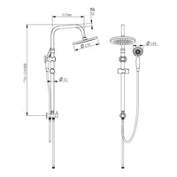Colonna doccia serie papete cromato con doccia 3 getti