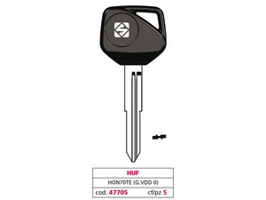 chiave per auto hon70te (g. vdd 0) huf cod:ferx.vit47705
