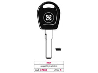 chiave per auto hu66te (g. vde 0) huf cod:ferx.vit47684