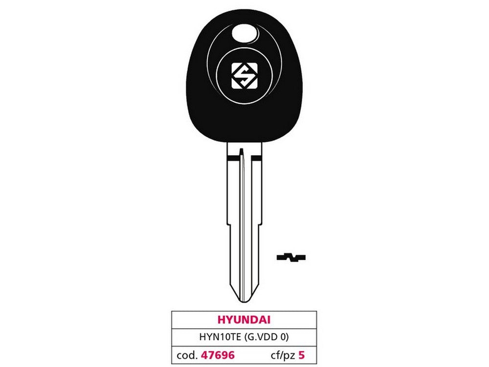 chiave per auto hyn10te (g. vdd 0) hyundai cod:ferx.vit47696