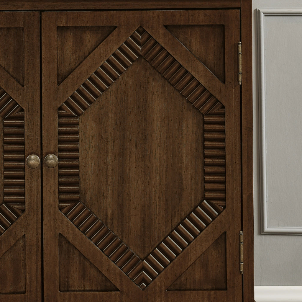 SIDEBOARD Retro 96,52x47,96x21,29 cm Noce in Legno Massello e MDF