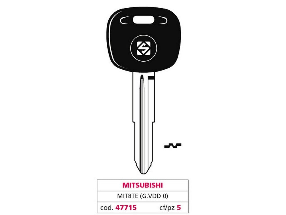 chiave per auto mit8te (g. vdd 0) mitsubishi cod:ferx.vit47715