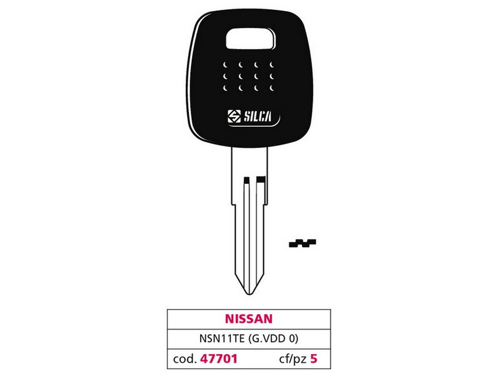 chiave per auto nsn11te (g. vdd 0) nissan cod:ferx.vit47701