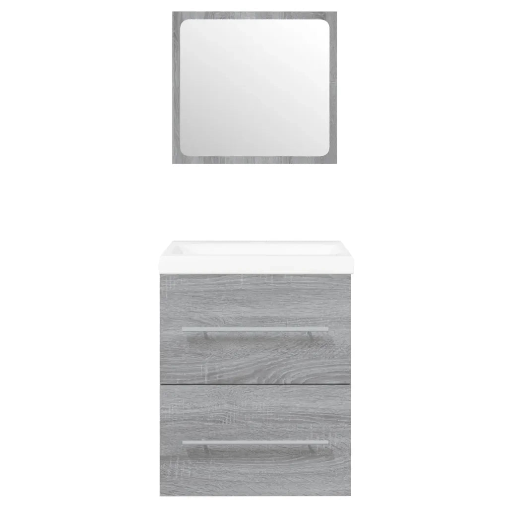 Mobile Bagno e Lavabo Integrato Grigio Sonoma Legno Multistrato cod mxl 63100