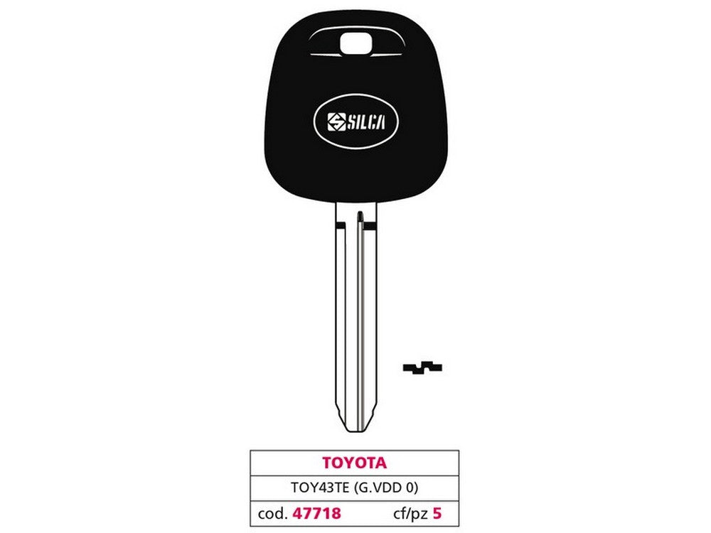 chiave per auto toy43te (g. vdd 0) toyota cod:ferx.vit47718
