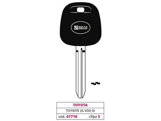 chiave per auto toy43te (g. vdd 0) toyota cod:ferx.vit47718