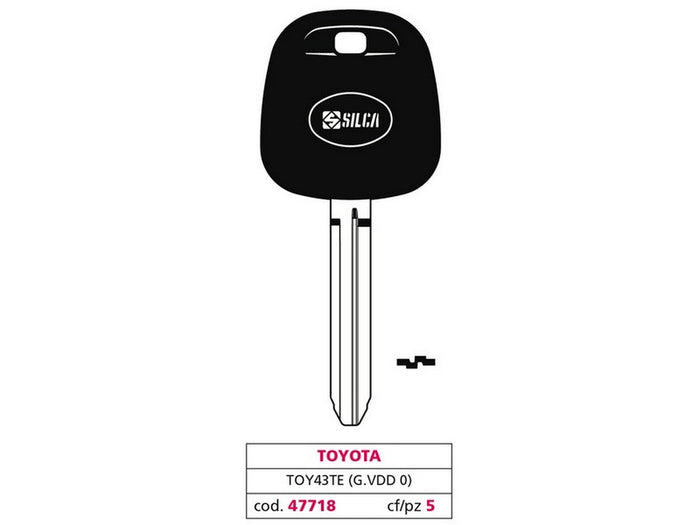 chiave per auto toy43te (g. vdd 0) toyota cod:ferx.vit47718