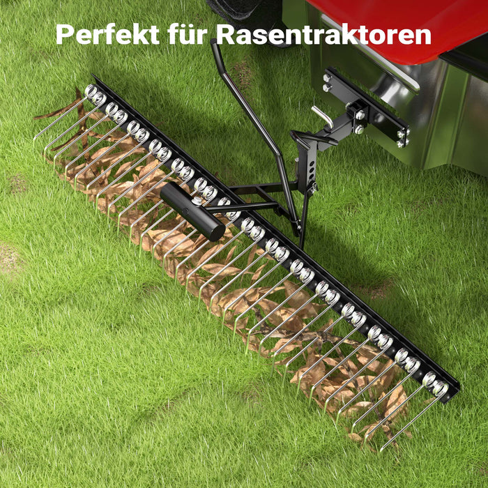 Scarificatore a molle per trattorini tosaerba, larghezza di lavoro 120 cm, per arieggiatura prato