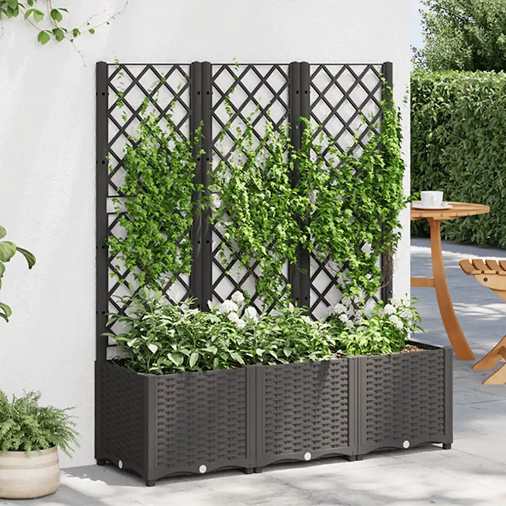 Fioriera da Giardino con Graticcio Nero 120x40x136 cm in PPcod mxl 79173