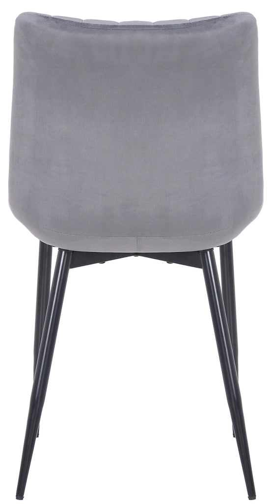 Sedia Rahden in velluto grigio