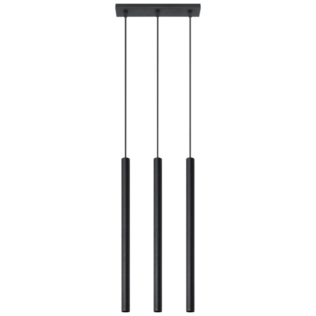 Lampada a sospensione Pastello verde oceano in acciaio nero con tubo LED G9 3x8W