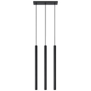 Lampada a sospensione Pastello verde oceano in acciaio nero con tubo LED G9 3x8W