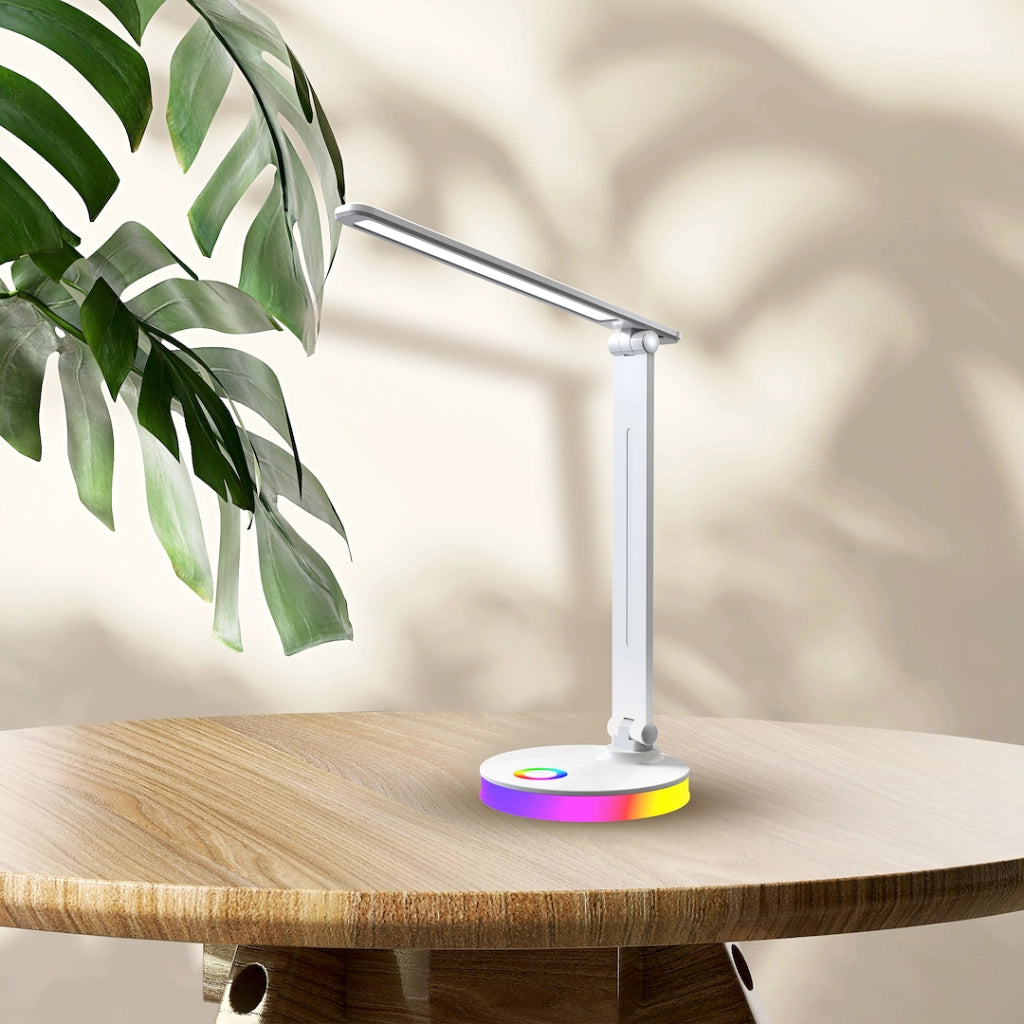 Lampada da scrivania BRUNO bianca LED 5W RGB touch Milagro