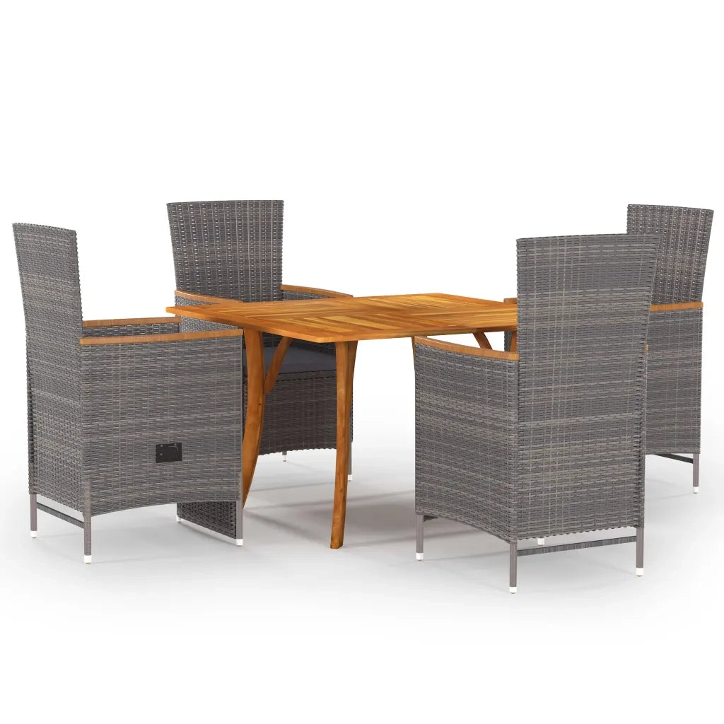 Set Mobili da Pranzo per Giardino 5 pz Grigio cod mxl 69168