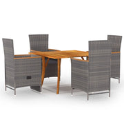 Set Mobili da Pranzo per Giardino 5 pz Grigio cod mxl 69168
