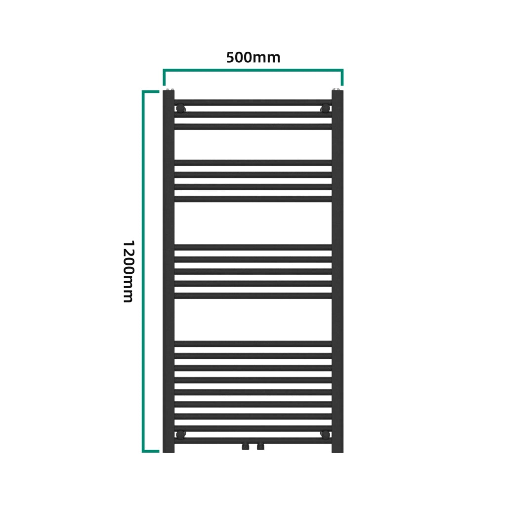 Radiatore scaldasalviette da bagno acciaio 120 x 60 cm nero 03_0010418