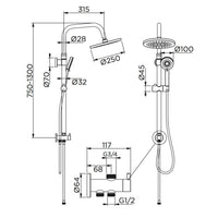 Colonna doccia tonda serie malva con soffione in abs