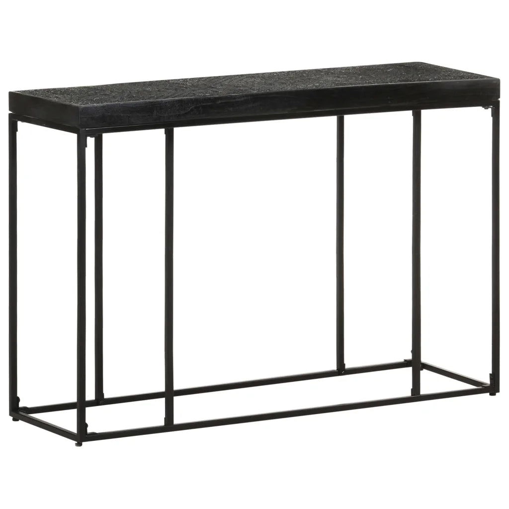 Tavolo Consolle Nero 110x35x76 cm Massello di Acacia e Mango 321612