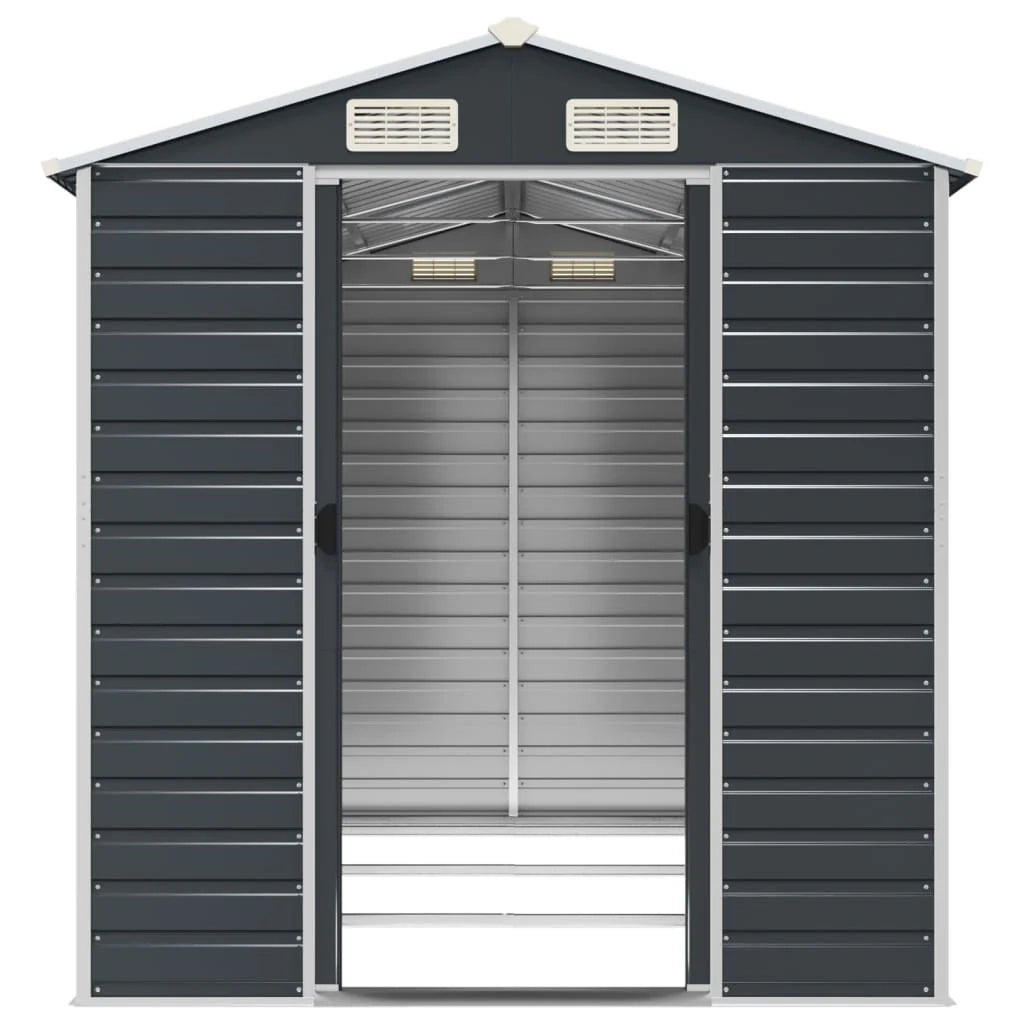 Casetta da giardino cabina ripostiglio casetta da esterno robusta casetta per attrezzi 191 x 300 x 198 cm acciaio zincato antracite 02_0022185