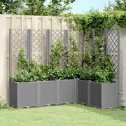 Fioriera Giardino con Graticcio-Vaso da Esterno-Contenitore per Piante Grigio Chiaro 160x120x140 cm PP