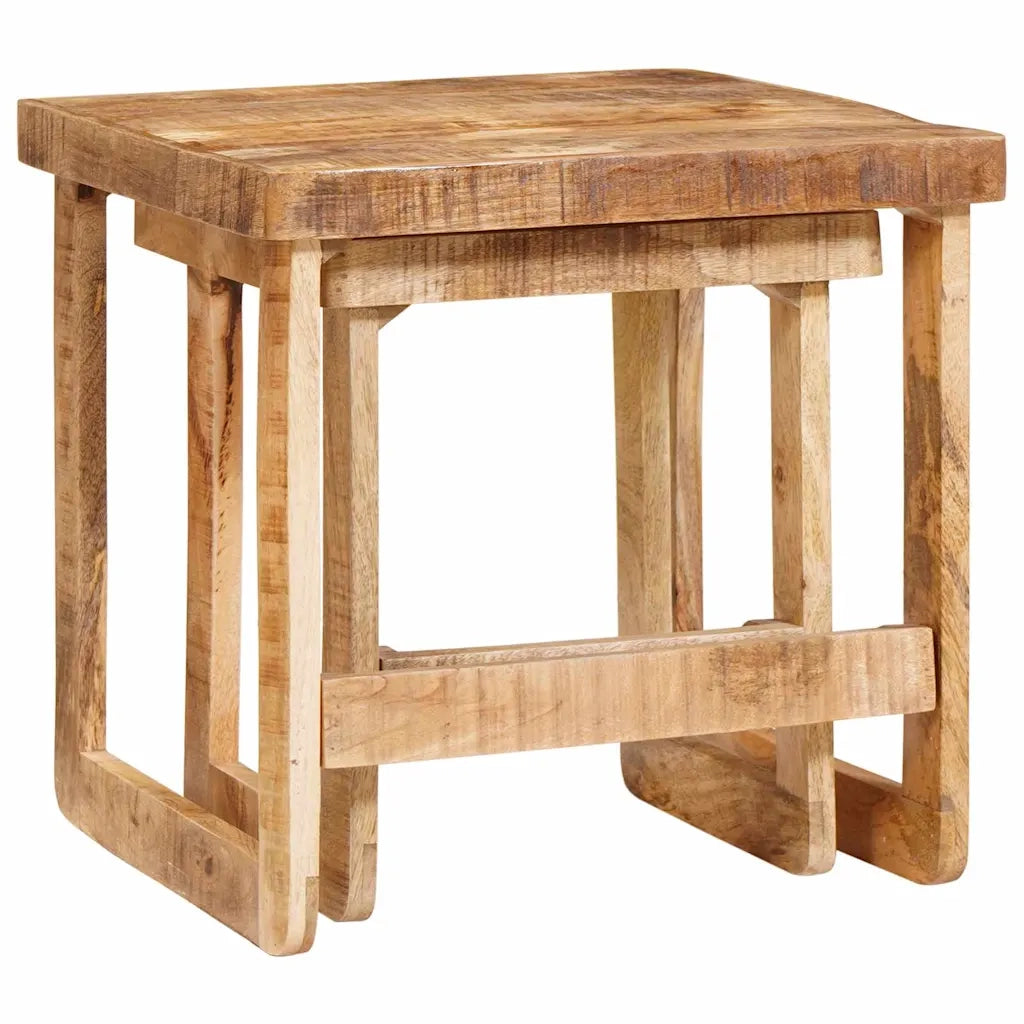 Tavoli da annidamento 2 pcs Marrone Legno di mango massello 4104557