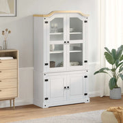 Vetrina Bianco 103.5 x 42 x 180 cm Pino massello 42024945