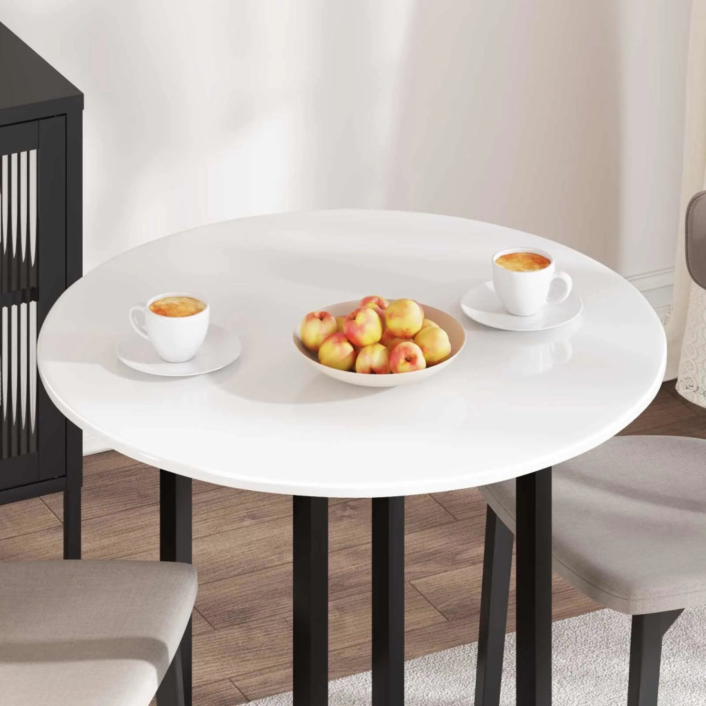 Piano del tavolo Bianco lucido Ø 80 x 1,5 cm Legno multistrato 880425