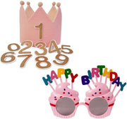 Corona per Bambini - Festeggiamenti per Bambini - Decorativa Corona per Bambini - Corona per Bambini Adattabile - Inclusa Patch Digitale 0-9 - Corona per Bambini con Felpa di Cotone - Corona per Bambini per Festa di Compleanno