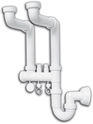 sifone lavello 2 vie "invisibile" cod:ferx.12091