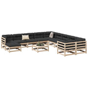 Set Divani da Giardino 12 pz in Legno Massello di Pino
