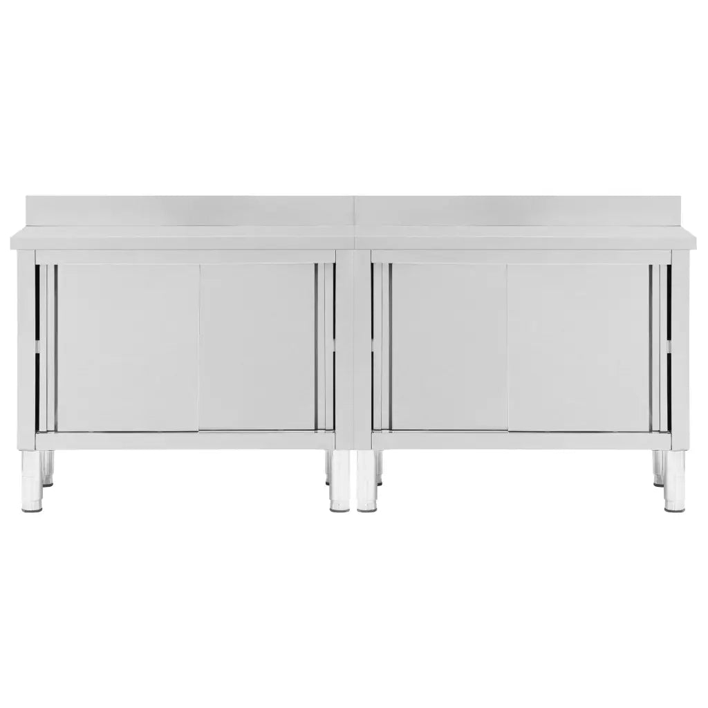 Tavoli da Lavoro Ante Scorrevoli 2 pz 240x50x(95-97) cm Acciaio 3055903