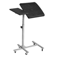 Tavolino Porta PC con 5ruote e Piano Inclinabile Regolabile Altezza 70-92 cm Nero
