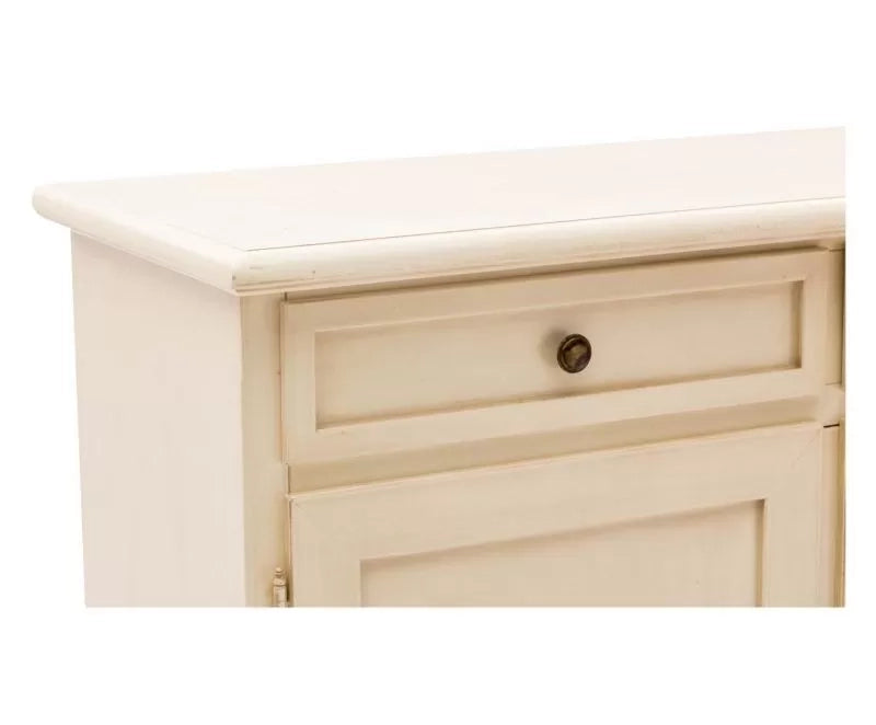 Madia credenza shabby chic in legno 2 porte avorio anticato 105x42x85 - Mobili 2G